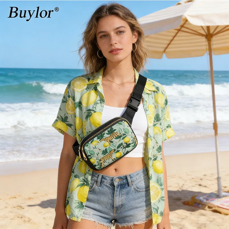 Buylor Fashion Fanny Pack Women Small Waist Bag Zipper Hip Bum Bag Waterproof Shoulder Chest Pack Sport Belt Bags Crossbody Bag — zdjęcie 2