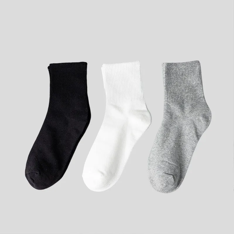 5 Pairs Fashionable Steady Solid Colour Black White Mens Socks Summer Autumn Vintage Student Boys Short Mens Low Ankle Socks