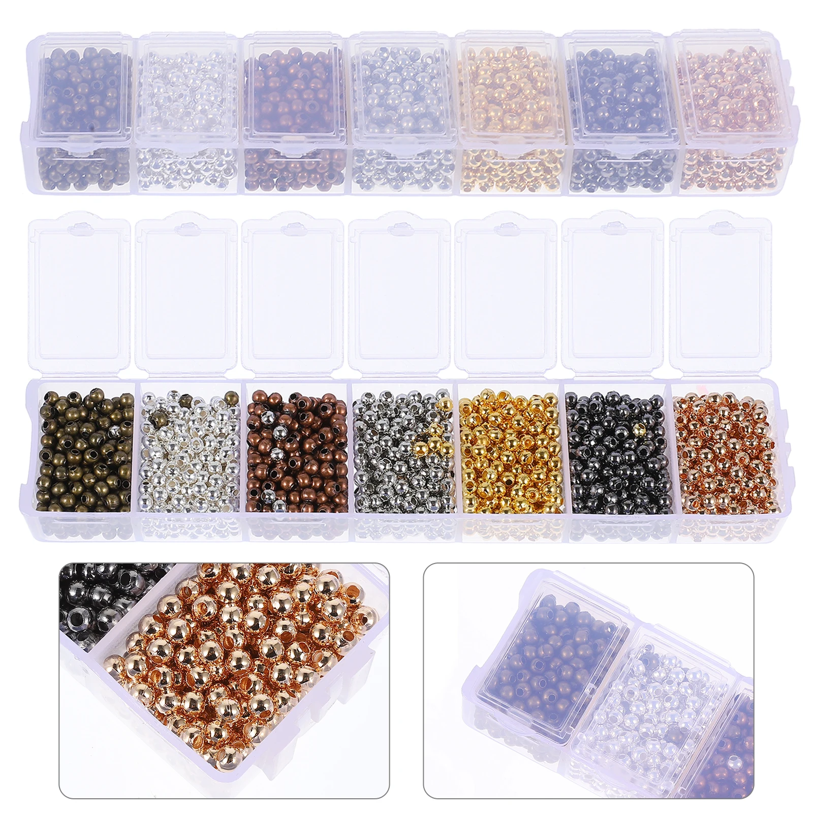 

Electroplating Round Beads Iron Jewelry Making Parts DIY Craft Supplies For Necklace Bracelet Earrings Decorations