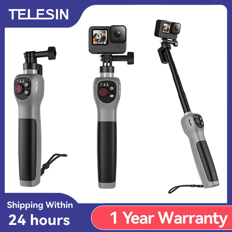 TELESIN подводная палка для селфи, водонепроницаемая выдвижная палка для селфи для дайвинга, беспроводной пульт дистанционного управления для Gopro Hero 8, 9, 10, 11, 12, 13