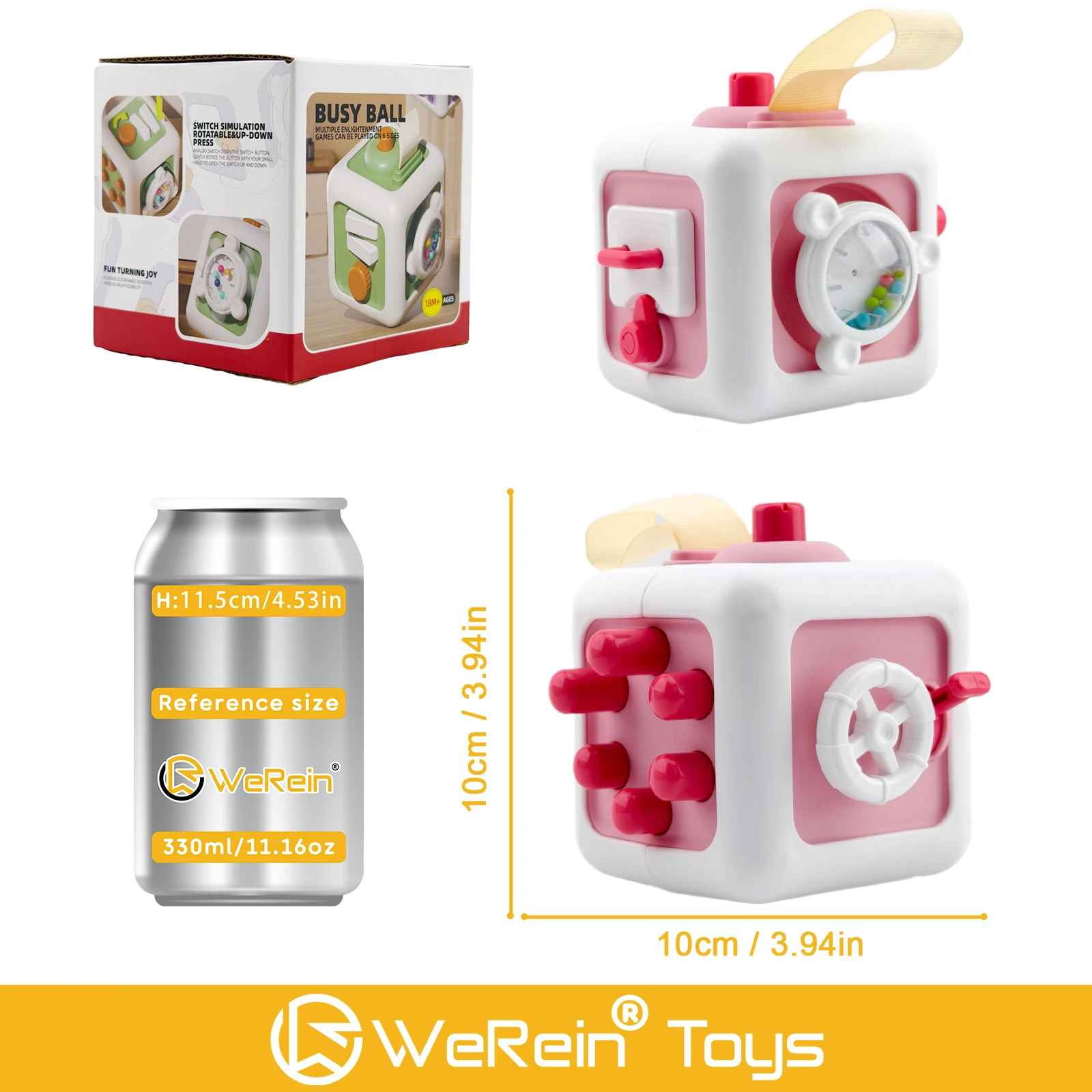 6-in-1 マルチカラー ビジーボール インタラクティブおもちゃ 手と目の協調と論理的思考 男の子/女の子の赤ちゃんへのクリスマスプレゼント