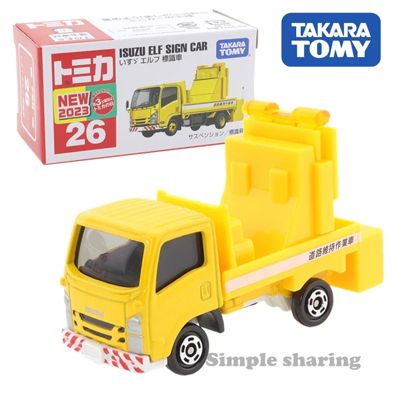 Takara Tomie No.26 Isuzu Elf Signalering Vrachtwagen Auto Legering Speelgoed Motorvoertuig Diecast Metalen Model Verzamelen Jongen