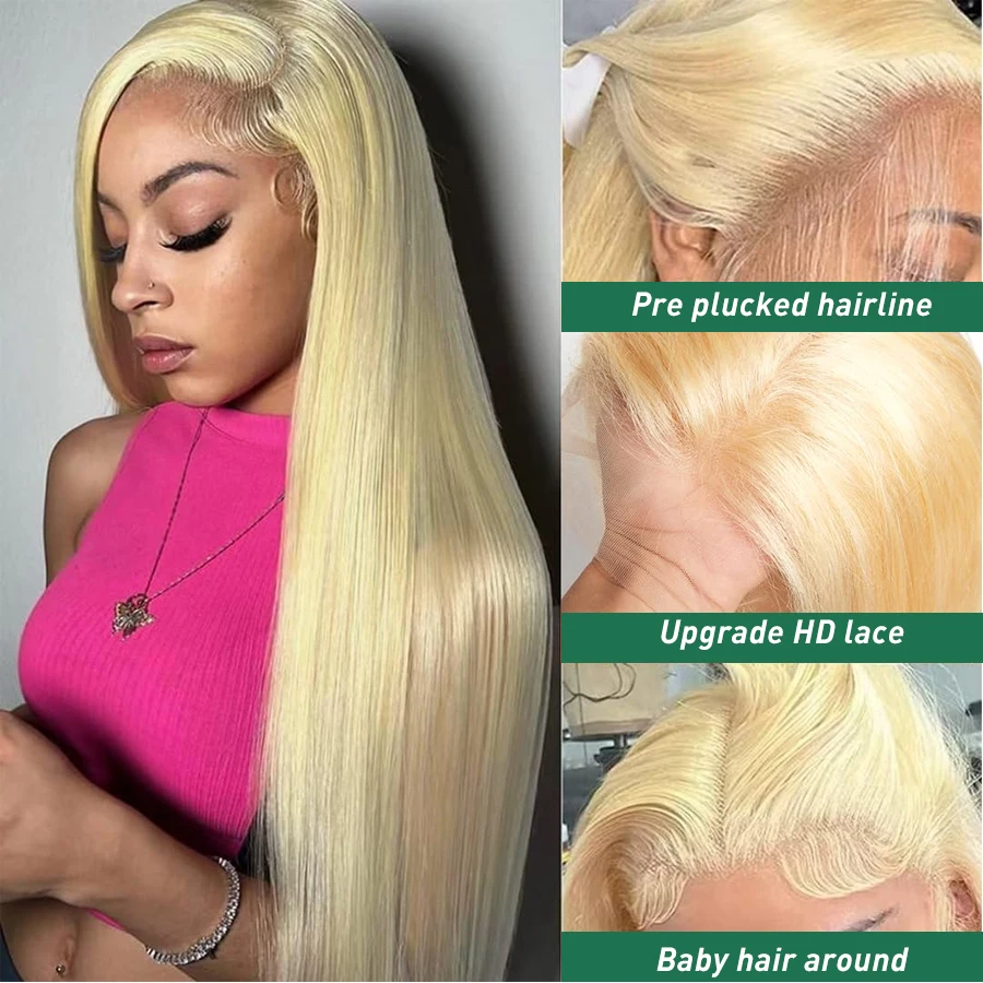 613 Honey Blonde Lace Front Wig Human Hair 13x4 13x6 Transparent Straight Lace Frontal Wig Pre plucked For Women Colored Wig