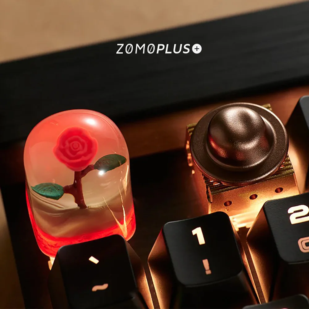 ZOMO PLUS-Teclado mecánico artesanal con estampado 3D de LA Rosa, teclas de Metal de elefante, Pequeño Príncipe, cuento de hadas