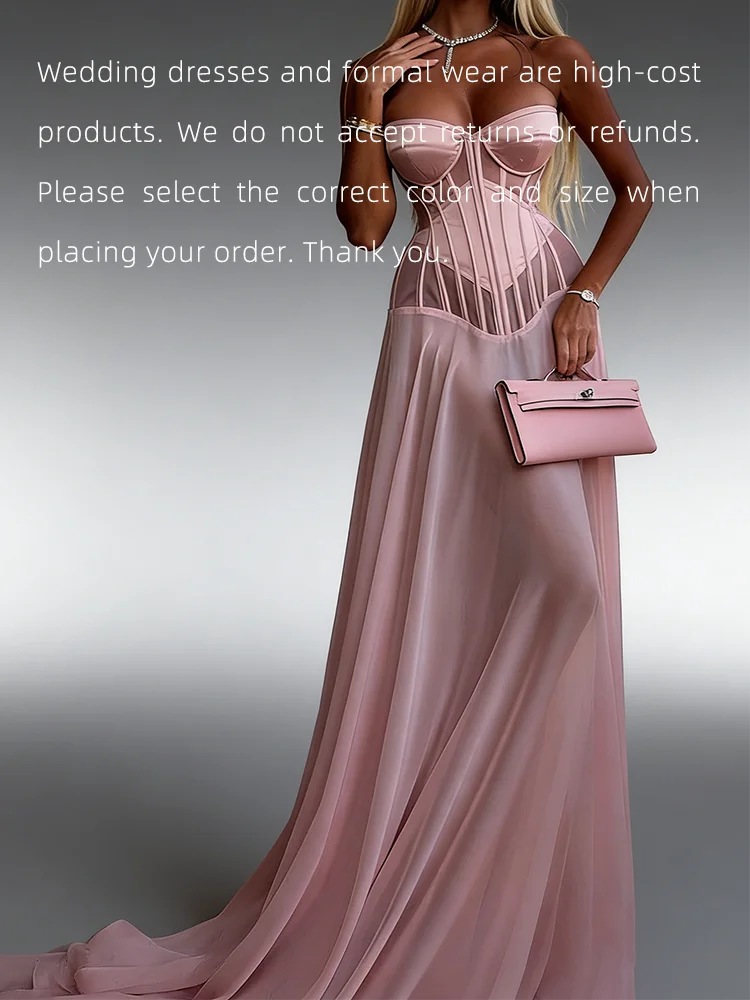 Elegant roze liefje mouwloos korset A-lijn formele avondjurken verjaardagsfeestje galajurken op maat