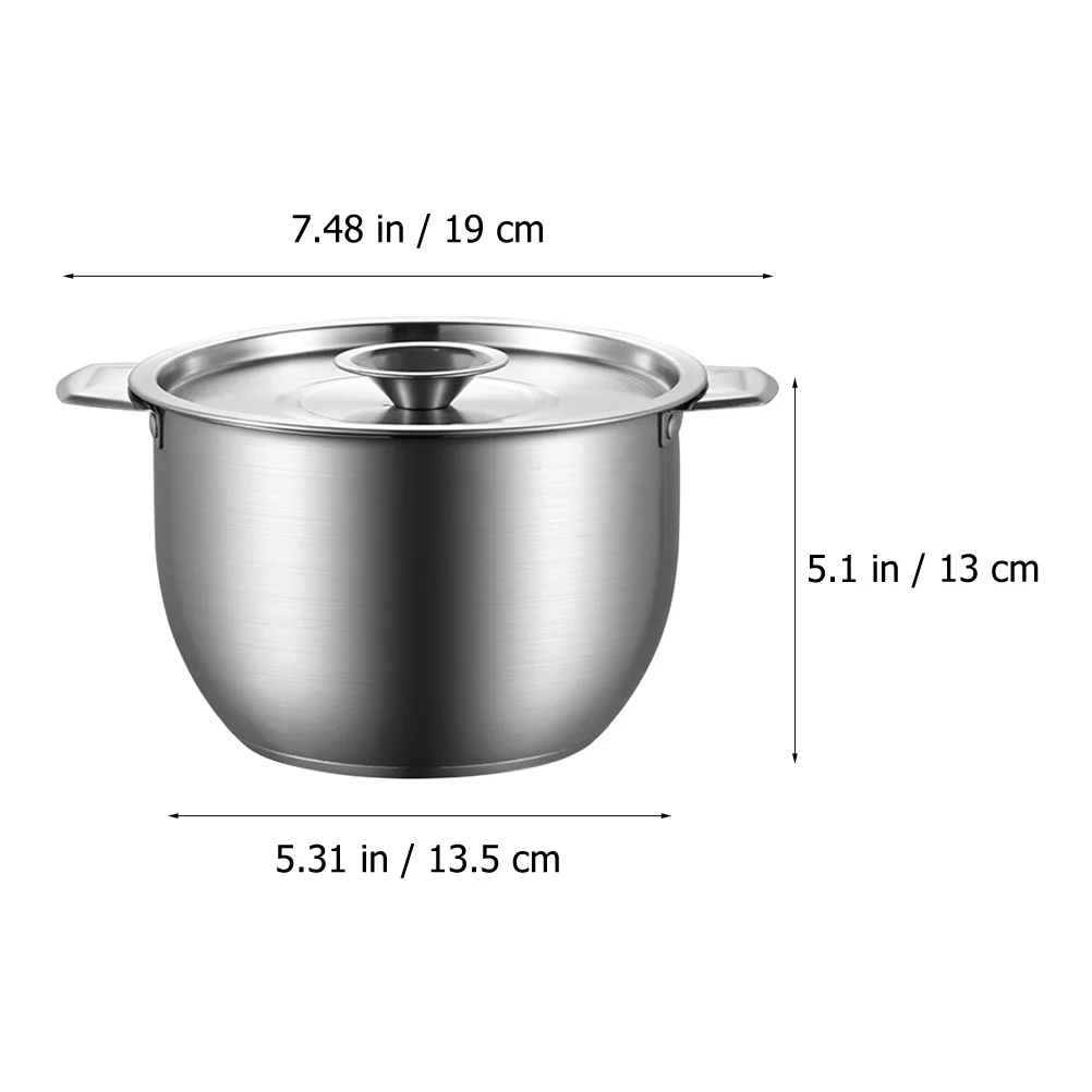 

1 set Stainless Steel Oil Container Large Capacity Smooth Rim For Kitchen Oil Storage Baking Mixing Salad Fruit Washing