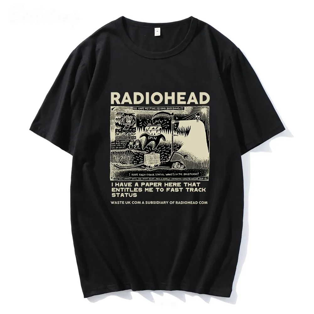 Radiohead التي شيرت الرجال خمر الكلاسيكية تيز أمريكا الشمالية جولة روك بوي Camisetas Hombre الهيب هوب جودة عالية قصيرة الأكمام عادية
