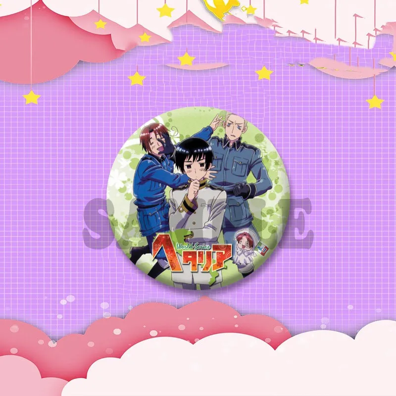 Hetalia The World Twinkle France Italy England Japan Enamel Pin Cartoon Badge Jewelry Brooch Accessory Fans Collectible Gifts