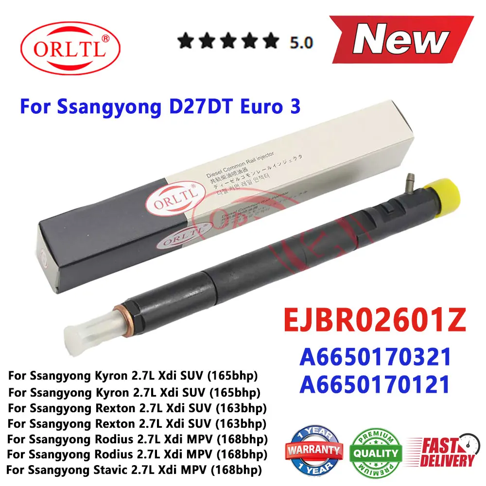 

EJBR02601Z 6650170121 For Delphi Diesel Fuel Injector Nozzle A6650170121 for SsangYong Kyron Rexton Rodius Stavic 2.7L EURO 3