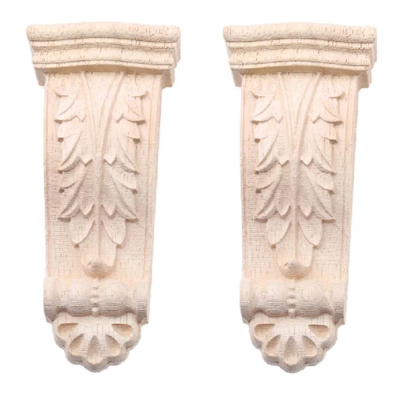 4 sztuk rzeźby w drewnie Corbels naklejka rogu aplikacje ramka do obrazu meble rzeźby w drewnie figurki rzemiosło Home Decor 11*5*2.2cm