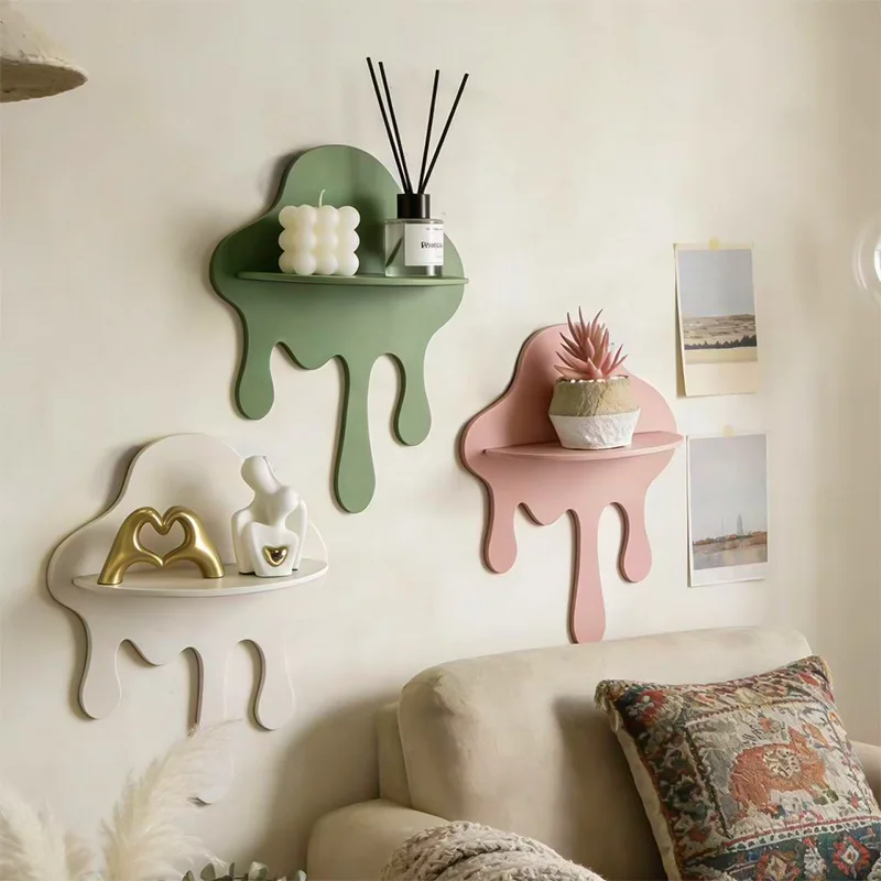 Creative Cloud Storage Holder Irregular Shape Wall Mounted Storage Rack Homestay Home Decor Storage Stand Craft Ornament Gift