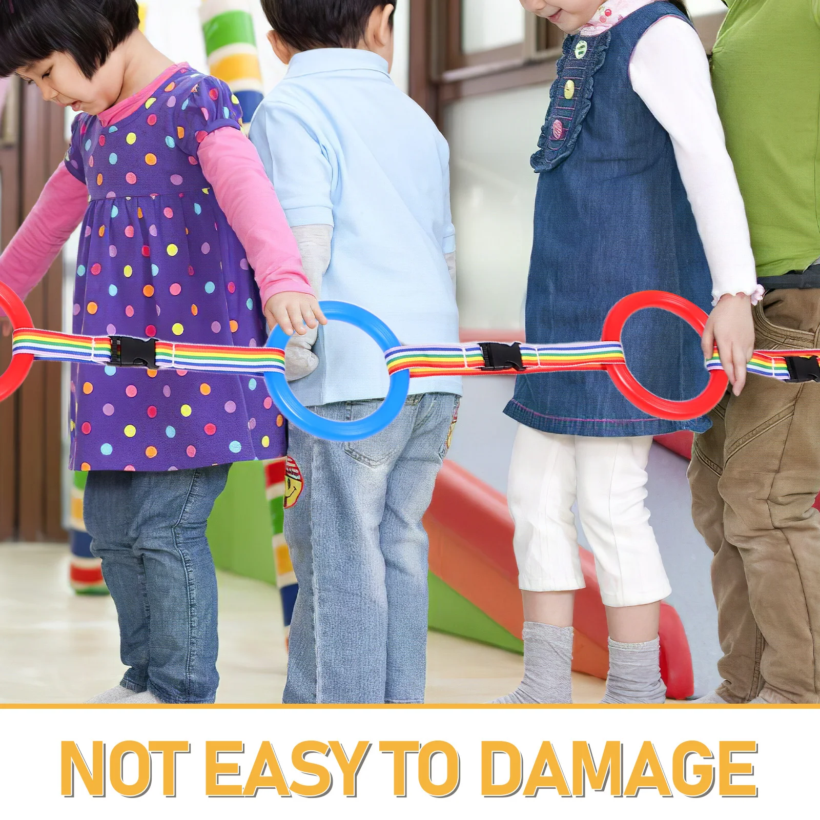 Correa para niños pequeños, aro colorido, cuerda de seguridad para caminar, hebilla de liberación rápida, enlace de muñeca antipérdida, arnés de juego al aire libre, 12 Uds.