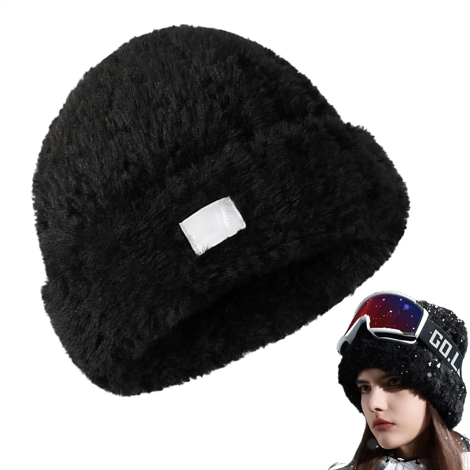 قبعة شتوية دافئة محبوكة أغطية الرأس الشتاء في الهواء الطلق الكروشيه قبعة تزلج لصيد الأسماك التزلج الدراجات النارية التنزه التخييم ركوب الخيل #1