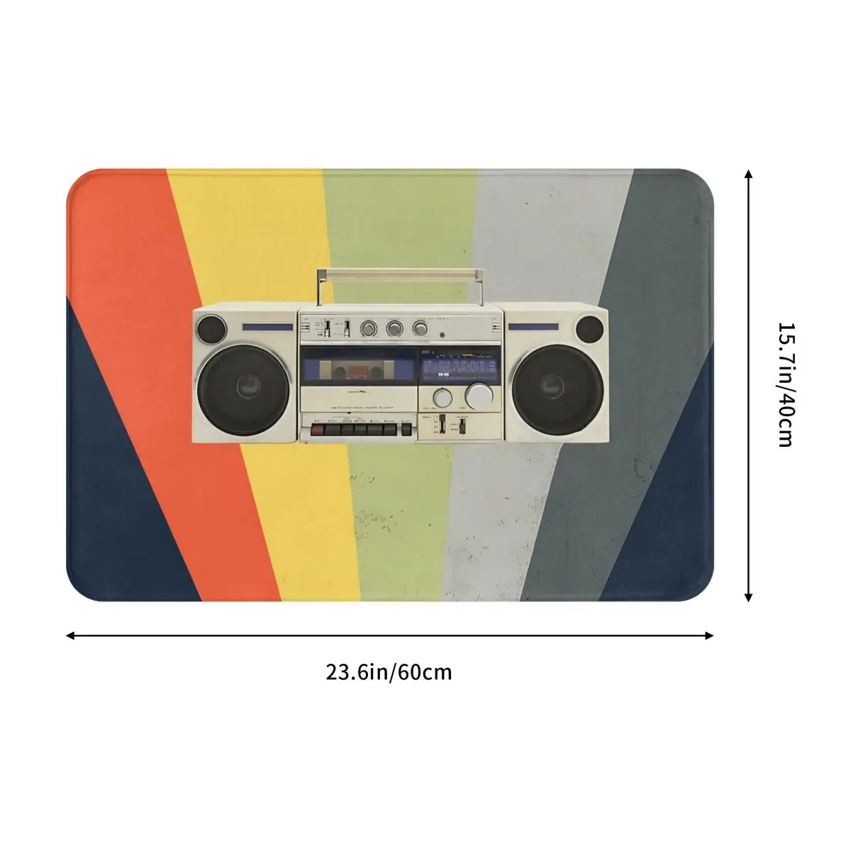 Retro Radio Boombox Boom Box Music Anti-Slip Rug Doormat Bath Mat Balcony Carpet Entrance Door Decor