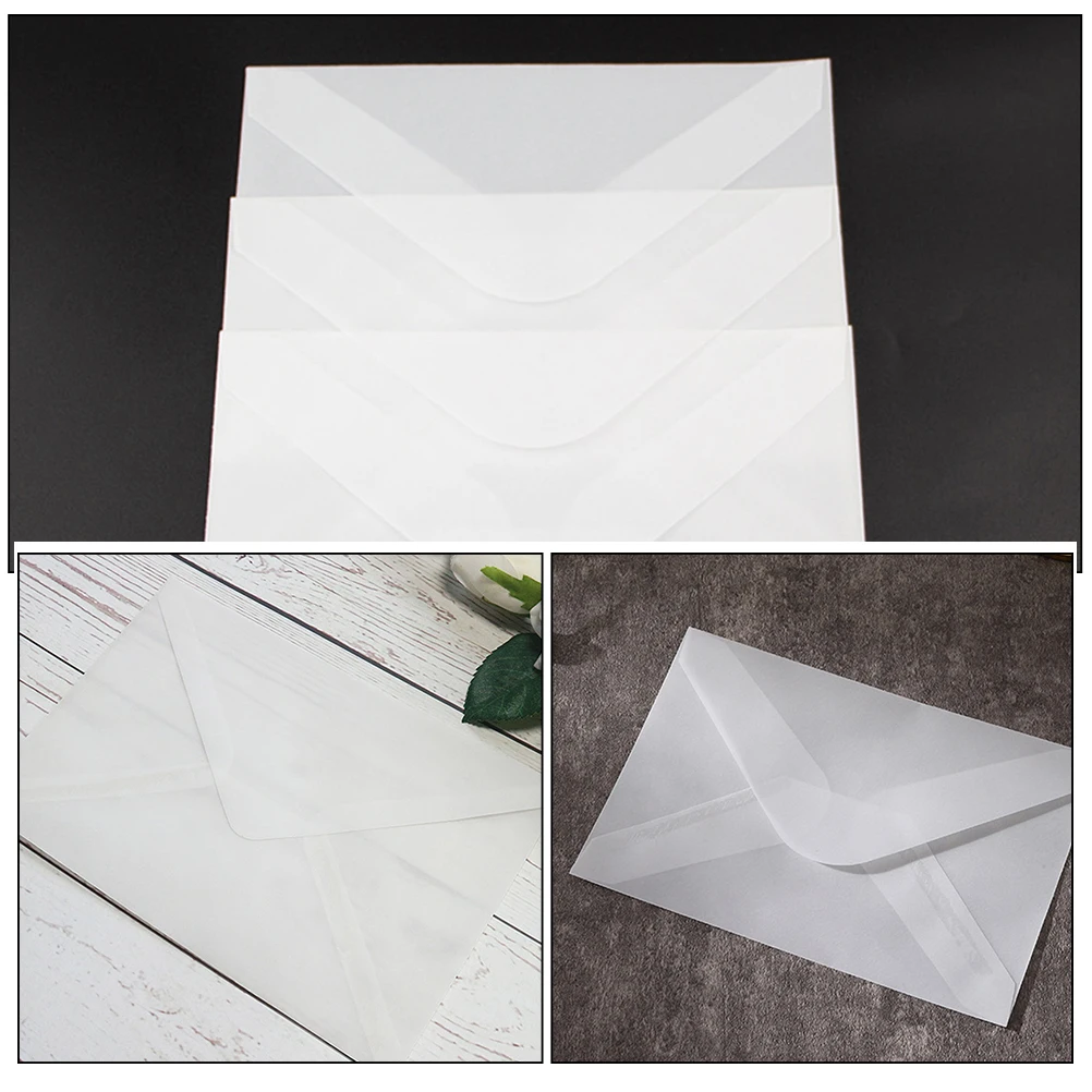 

50pcs Sulfuric Paper Translucent Design For Wedding Party Holiday Invitations Cards Greeting Bulk Mailing Festival Gift Wrapping