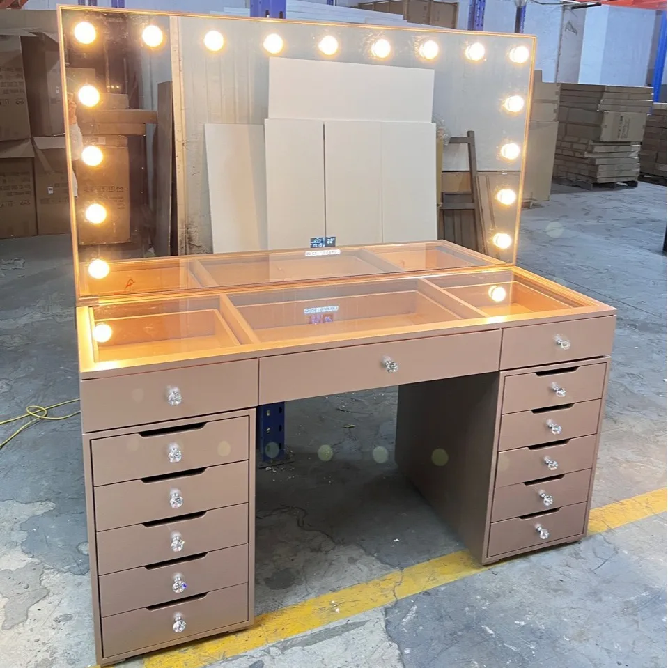 Dresser mirror lamp mirror rose gold makeup mirror