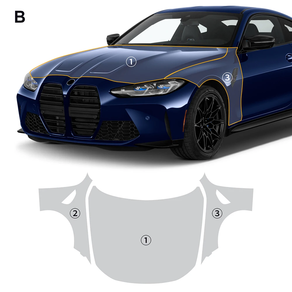 

Для BMW M4 Coupe G82 2021-2025 Предварительно вырезанный комплект PPF 8,5 мил Защитная пленка для краски из ТПУ Прозрачный бюстгальтер для кузова автомобиля, устойчивый к царапинам
