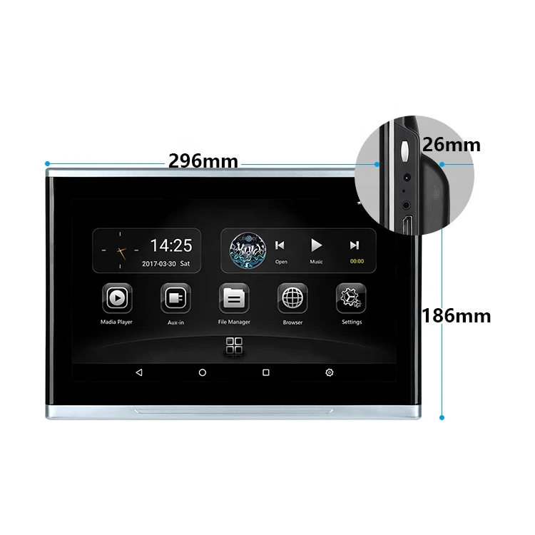 11.6" Android Car Monitor Passenger Player Rear Back Seat Entertainment Car Screen TF USB FM Wireless Car TV Headrest Monitor - view 3
