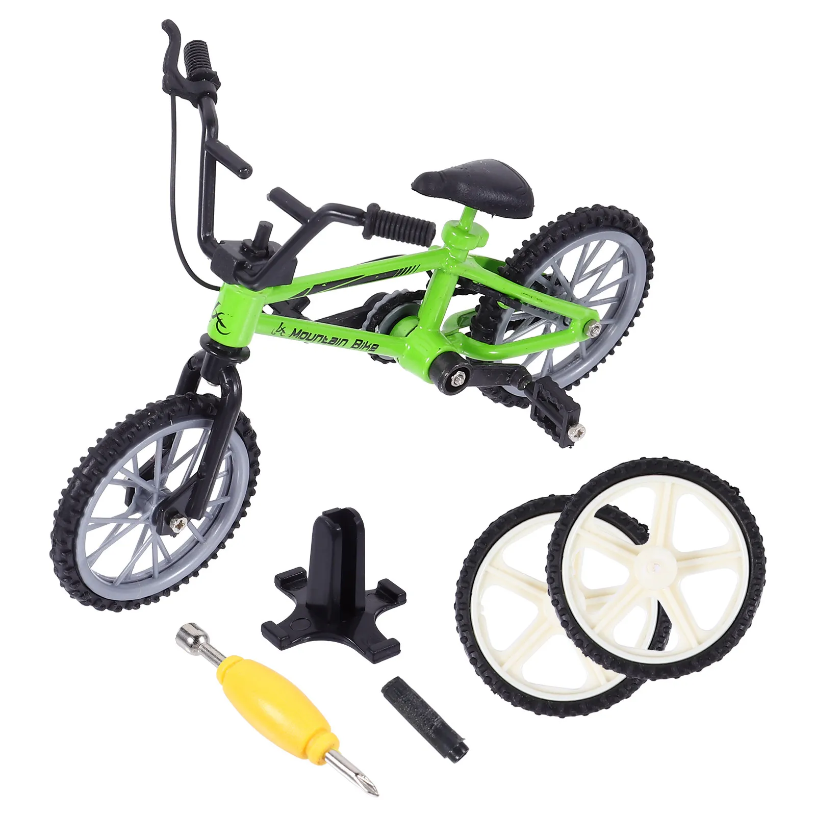 1 set 1 Set Mini Finger Bike Aluminum Alloy Desktop Sports Game Simulation Bicycle For Kids Adults Durable Fun Gift Idea Finger