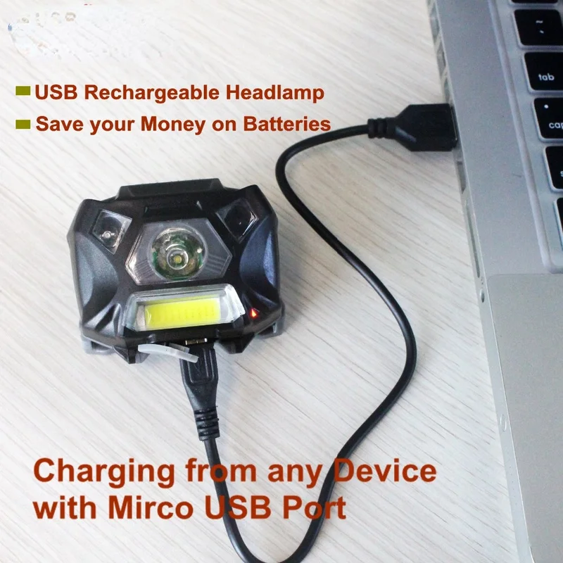 Motorrad LED Scheinwerfer Wiederaufladbare Wasserdicht, Motion Sensor Camping Scheinwerfer