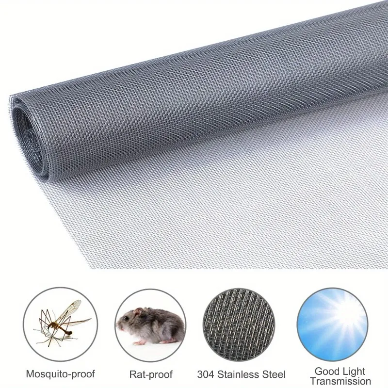 304 Stainless Steel Woven Wire Mesh Roll, Specially Designed for Insect Prevention,very Suitable for Home Safety and Ventilation
