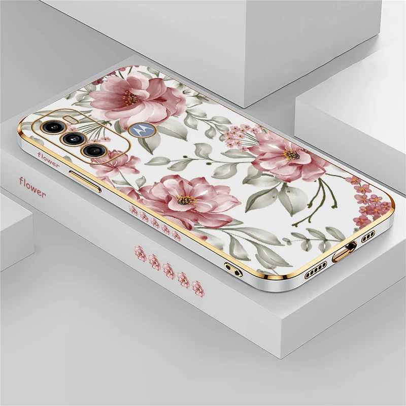 

Чехол для телефона Motorola Moto G60 G Stylus Edge 20 G53 G52 G50 G40 Fusion G8 Power Lite, силиконовый чехол из ТПУ с мягким цветочным покрытием