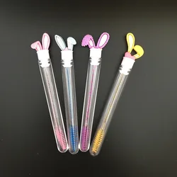 1pc Reusable Eyelash Brush Tube Eyebrow Brush Replaceable Dustproof Rabbit Ear Crystal Rod Replaceable Individual Packing