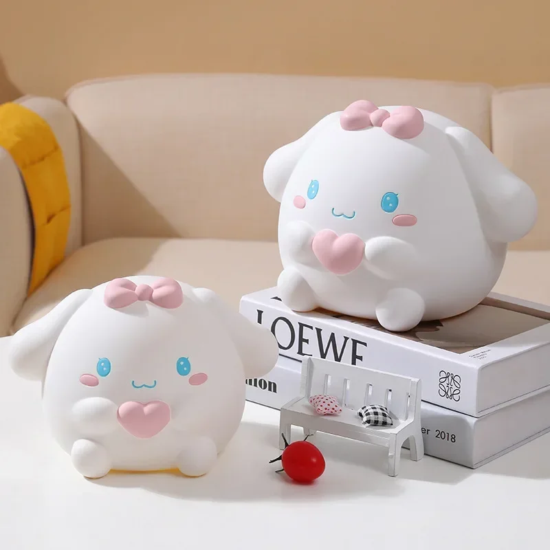 Kreatywna skarbonka Cinnamoroll, kreskówkowa skarbonka na pieniądze, figurka anime, ozdoby, prezenty urodzinowe i świąteczne dla dzieci.