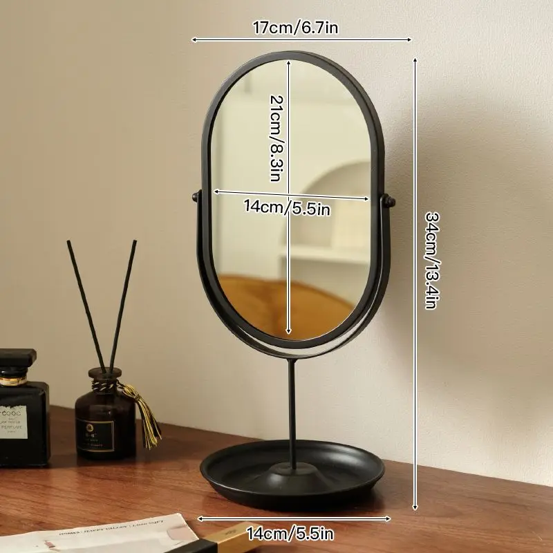Japanischer Schminkspiegel für den Schreibtisch, drehbarer Dekospiegel für Zuhause, Schlafzimmer und Wohnheim, luxuriöses Schminkwerkzeug – Detail 8