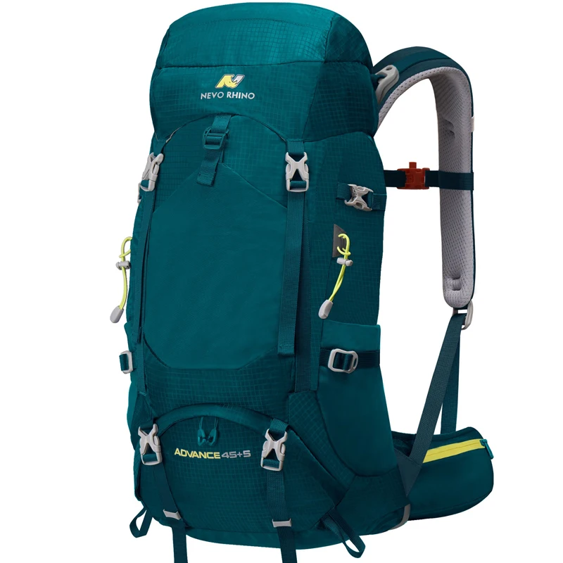 

Nevo Rhino 50L Outdoor Sports Bag Men's Hiking Bapa Double oulder Profional Traveling Climbing Bag with Rain Cover