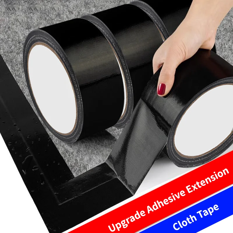 Black Heavy Duty Duct Tape, Strong, Flexible, No Residue, Tear by Hand - Bulk Value for Repairs, Industrial, Professional Use
