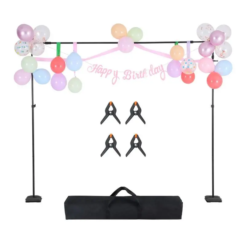 Backdrop Stand, 8.5 x 10 ft Adjustable Photo Backdrop Stand Kit, Portable Background Backdrop Stand with 7 Crossbars, Heavy Duty Projector Screen Stand, for Wedding, Photo Video Studio & Party