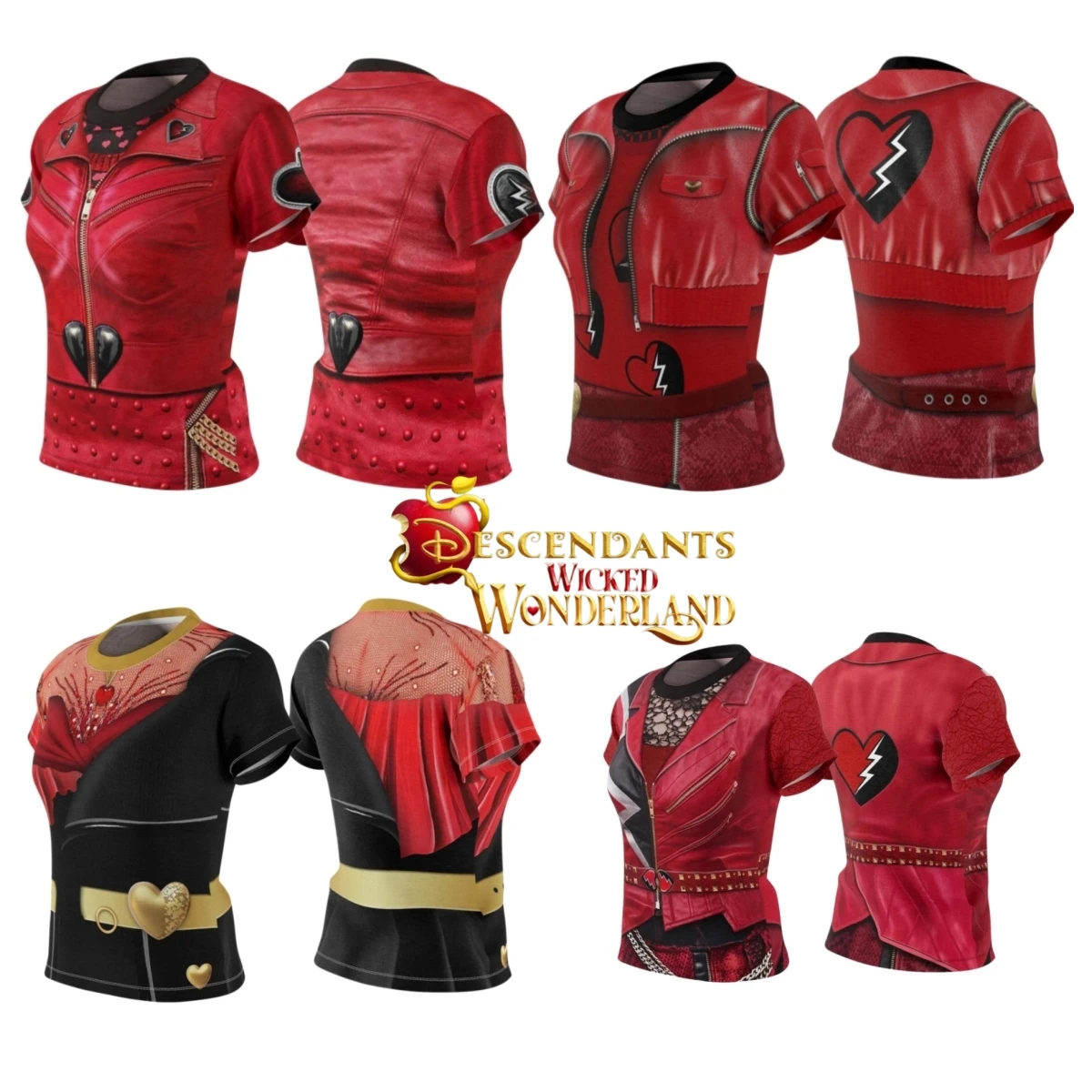 

2026 Descendants: Wicked Wonderland Red 3D Printed T-shirt with A Red Queen Theme Children T-shirt Cosplay Top Women's T-shirt