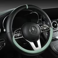 Funda de cuero para volante All-Nappa, funda protectora de cuero para asa de coche transpirable Universal para todas las estaciones