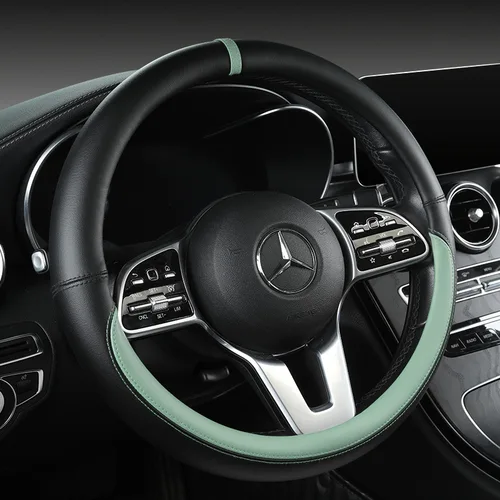 Funda de cuero para volante All-Nappa, funda protectora de cuero para asa de coche transpirable Universal para todas las estaciones