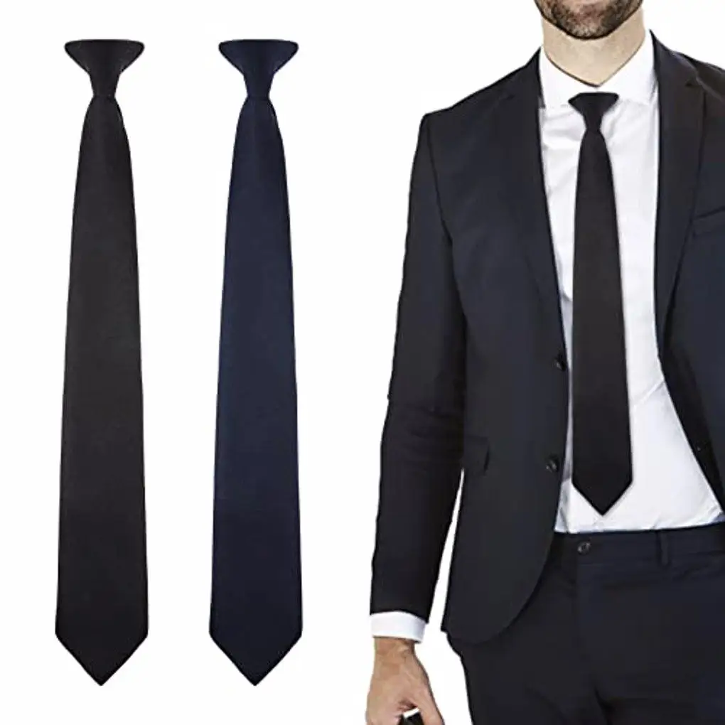 Men s Tie Washable Necktie with Zipper Lightweight Breathable Skin Friendly Neckwear for Office Party Birthday Gift