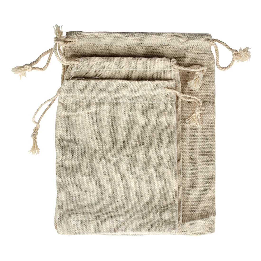 10 Pcs/Lot Linen Drawstring Bags Multiple Sizes Coin Money Card Holder Gift Jewellery Pouch Cosmetic Washing Storage Bag