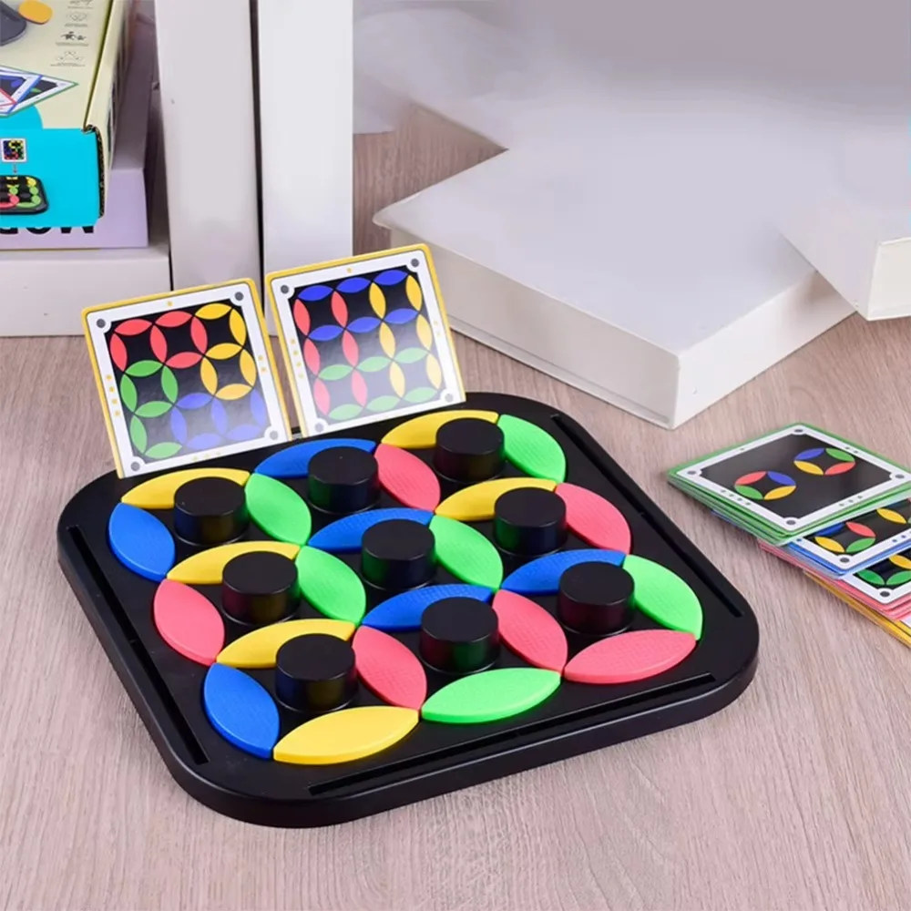 New Table Games Rotating Puzzle Logical Thinking Brain Teasers Board Game Tangram Educational Toys for Kids