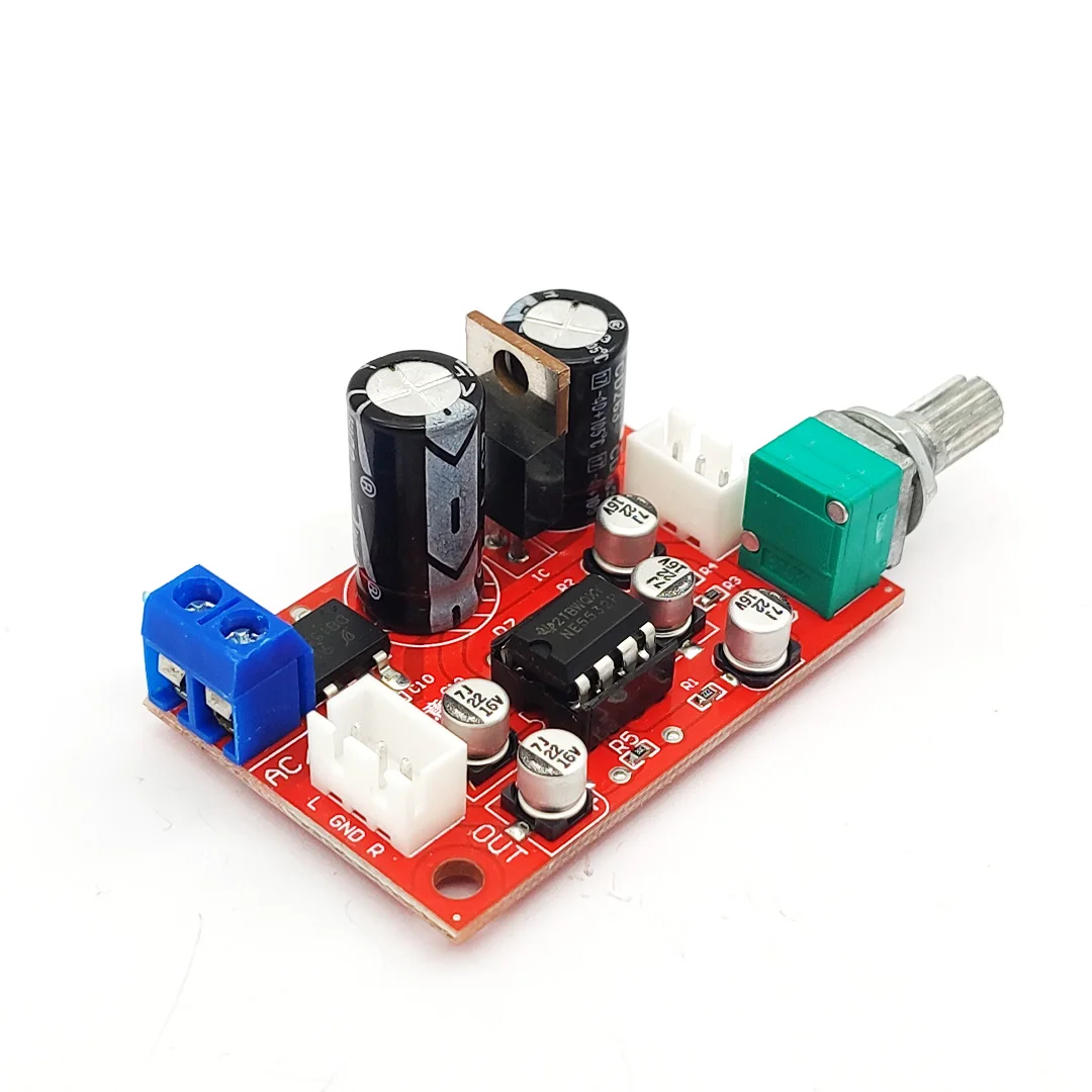 NE5532 Op Amp Preamplifier Board AD828 Preamplifier Version Single Power Supply With Volume Potentiometer