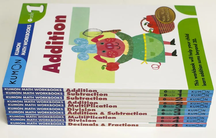 10 książek/zestaw zeszytów matematycznych z obliczeń Kumon Ćwiczenia z matematyki angielskiej ćwiczenia z nauczania książek G1-G4 dla osób w wieku 6-10 lat