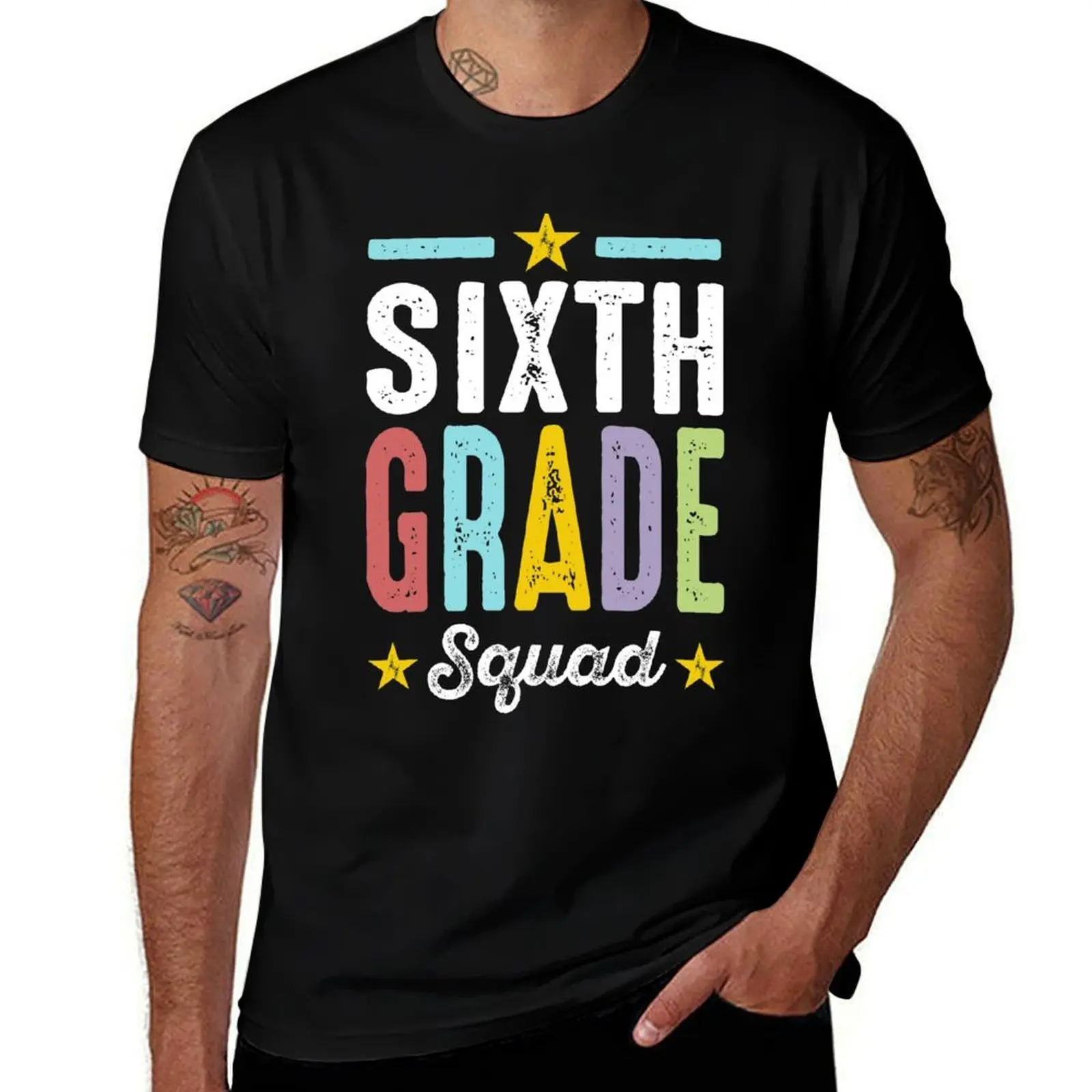 Sixth Grade Squad T-Shirt Casual Street Style Short Sleeve Tee