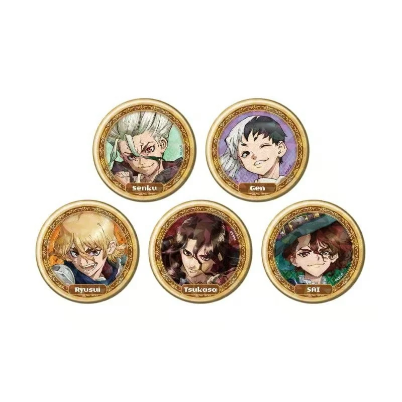Japanese Anime [Dr. Stone] 58mm Badge Chrome Acrylic Key Ring Fashion For Senku Ishigami Fans Birthday Gift
