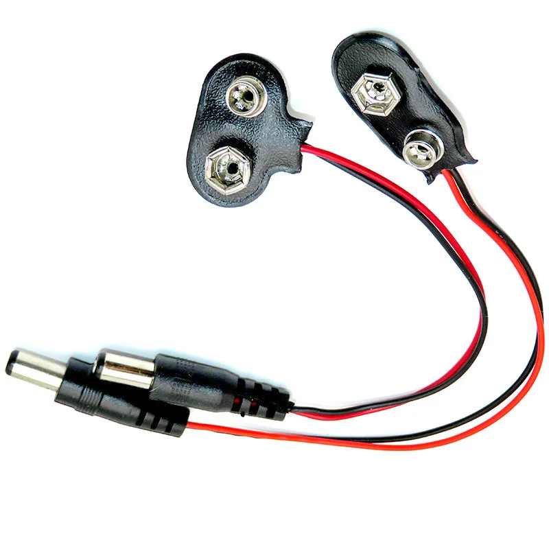 5/10 قطعة بطارية 9 فولت تجريبية المفاجئة كابل الطاقة إلى تيار مستمر 9 فولت كليب ذكر خط محول البطارية لاردوينو Uno R3 لتقوم بها بنفسك وصلة مرفاع