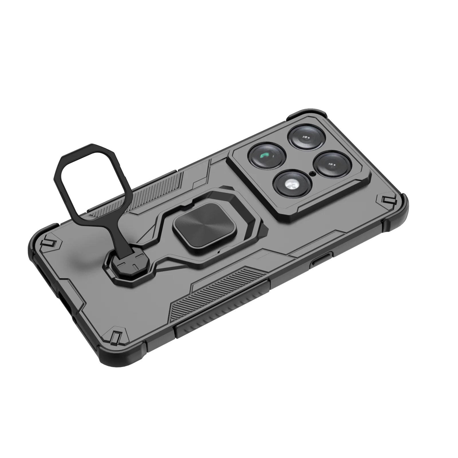 Magnetische Rüstung, stoßfeste Handyhülle für Motorola Signature 5G, Metallring-Ständerhalter, Kameraschutz, Rückseite, Coque – Detail 13