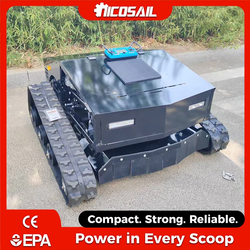 

Газонокосилка-робот 24В HB800 с дистанционным управлением, 16/23 л.с., сертифицированная EPA, гусеничная, для работы на склонах, для ферм США