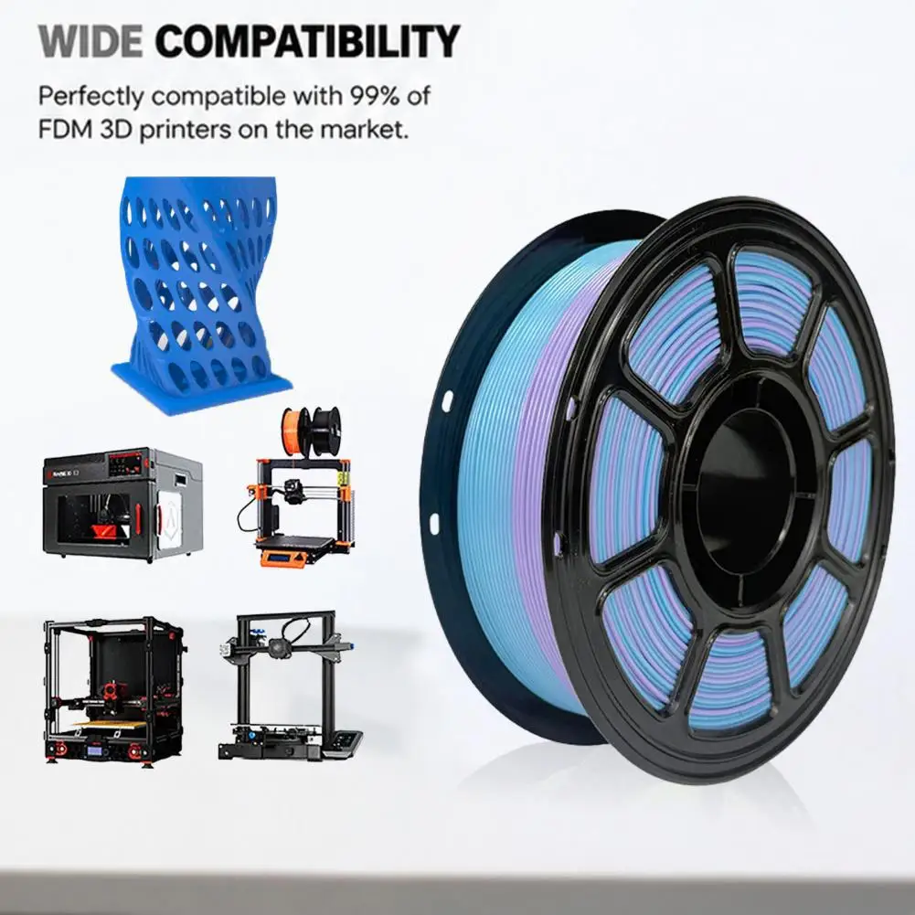 1.75mm Pla Filament Rainbow Gradient Pla Filament 1.75mm 1kg Spool Low Warpage 3d Printing Filament for Fdm Printers Vibrant