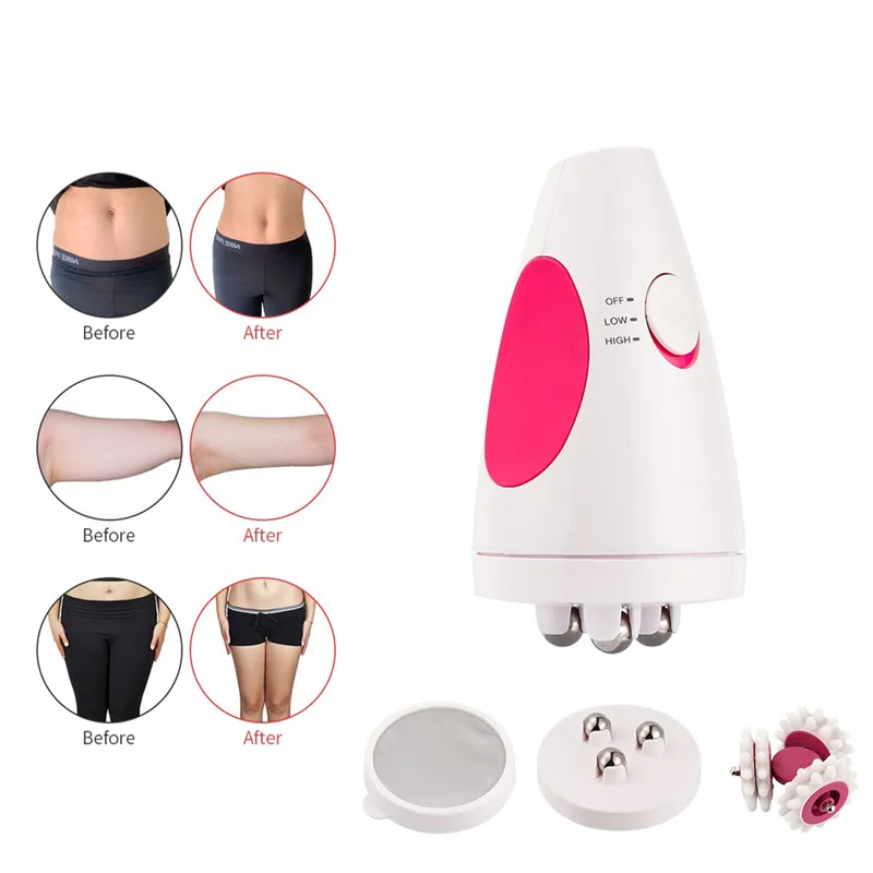 Facial Relaxing Massage Roller Electric Gear Three Rolling Balls Massager Anti-Cellulite Fat Slimmer Relax Muscle Body Massager