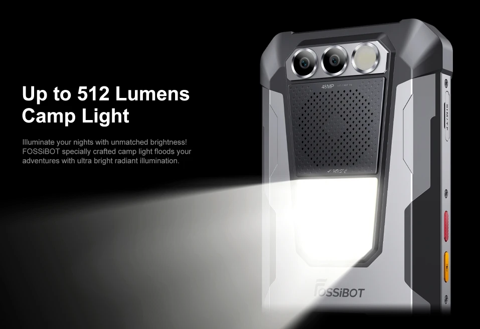 Fossibot F106 PRO 4G هاتف متين MT6769CZ CPU 6.58 "120 هرتز عرض بطارية 12000 مللي أمبير مع ضوء التخييم الثلاثي برهان الهاتف الذكي #5