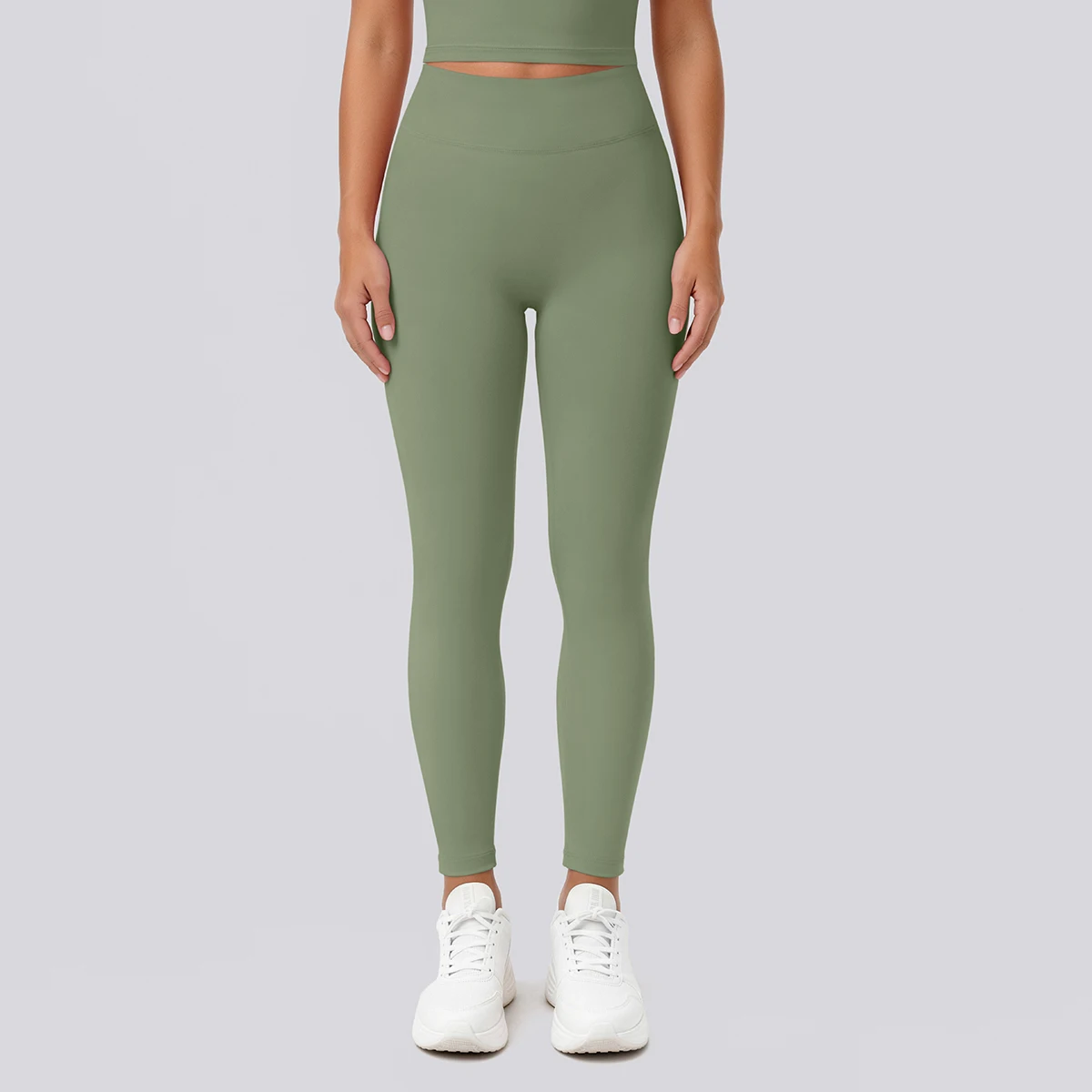 Hochtaillierte, schnelltrocknende Yoga-Hose für Damen, Fitness-, Lauf-, Rad- und Workout-Leggings, einfarbige, formgebende Sport-Hose – Detail 30
