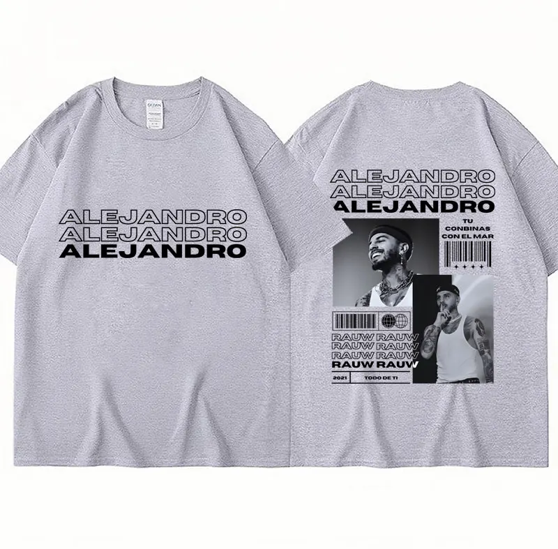 Singer Rauw Alejandro Music Album Todo De Ti Tshirt Men\'s Vintage Gothic Fashion 90S Tee Shirt Oversized Cotton Street T-Shirts